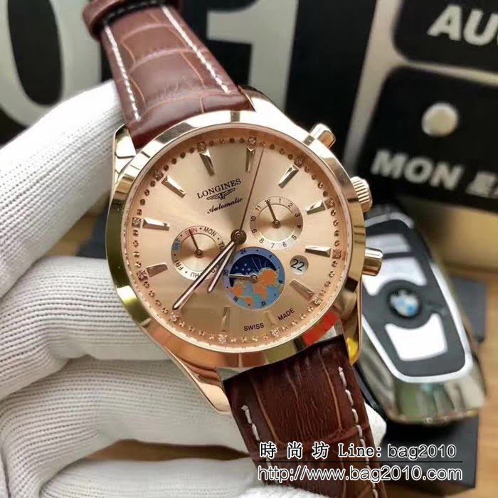 LONGINES浪琴 獨家品質 六針商務款 男士腕表 WSS0198